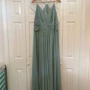 David’s Bridal Sage Green Dress